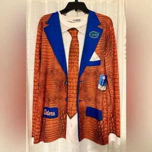 Florida Gators Alligator Suit Jacket Graphic Long sleeve tee. Size L  Faux Real.